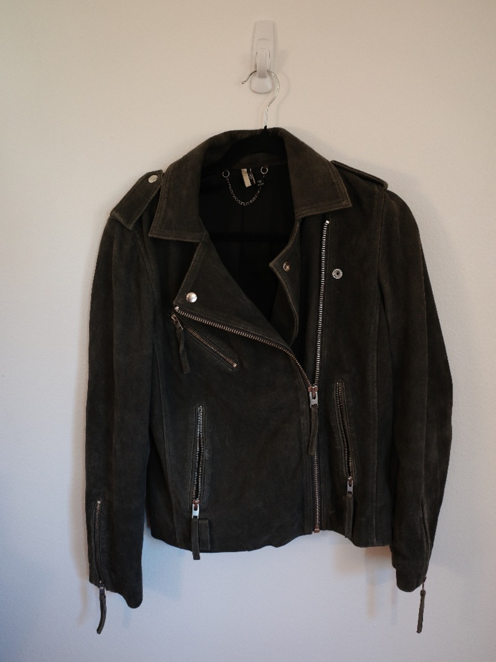 Topshop Suede Biker Jacket